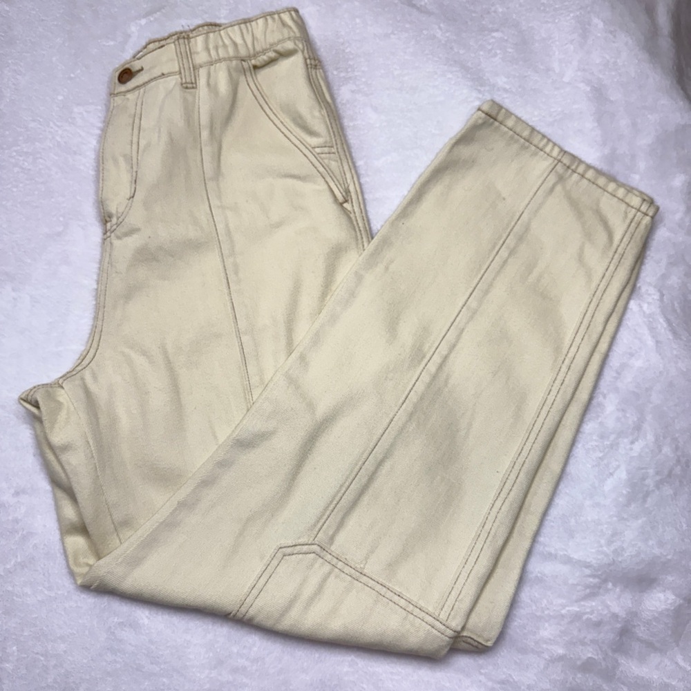 BP Cream Wide Leg Pants Relaxed Fit